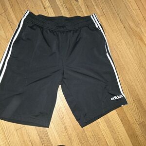 Adidas Black Athletic Shorts with Three Stripes
